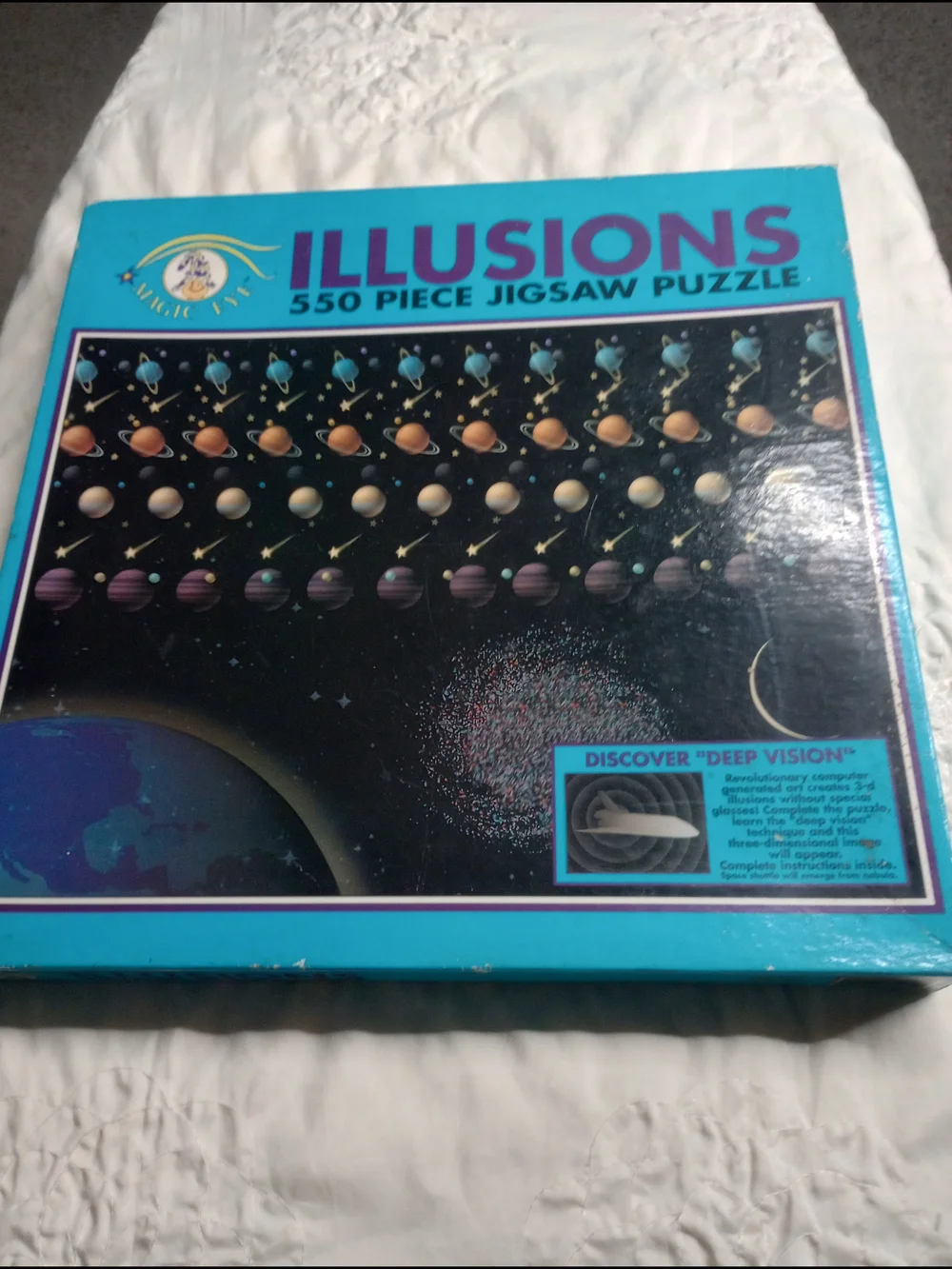ILLUSIONS 550 Piece Magic Eye Jigsaw Puzzle - Turquoise Box